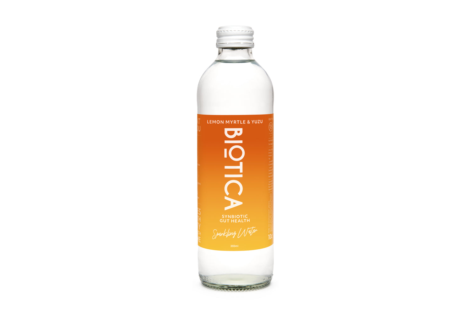 Probiotic Drink Yuzu Lemon Myrtle Biotica Synbiotic Sparkling Water Glass Bottle (350ml x 12)