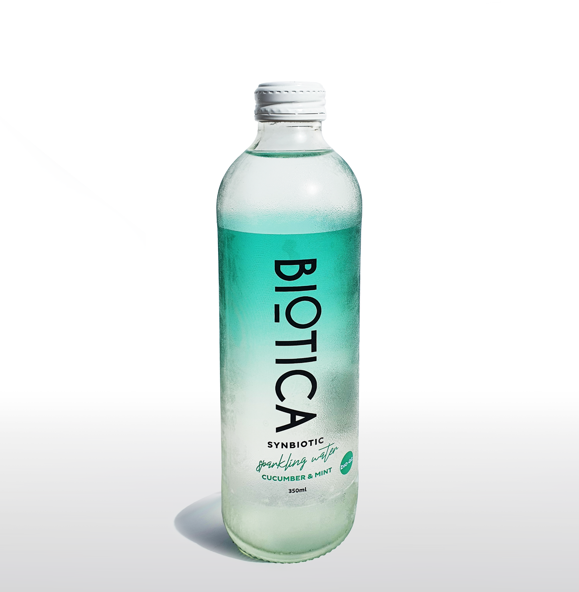 Cucumber and Mint Biotica Synbiotic Sparkling Water Glass Bottle (350ml x 12)